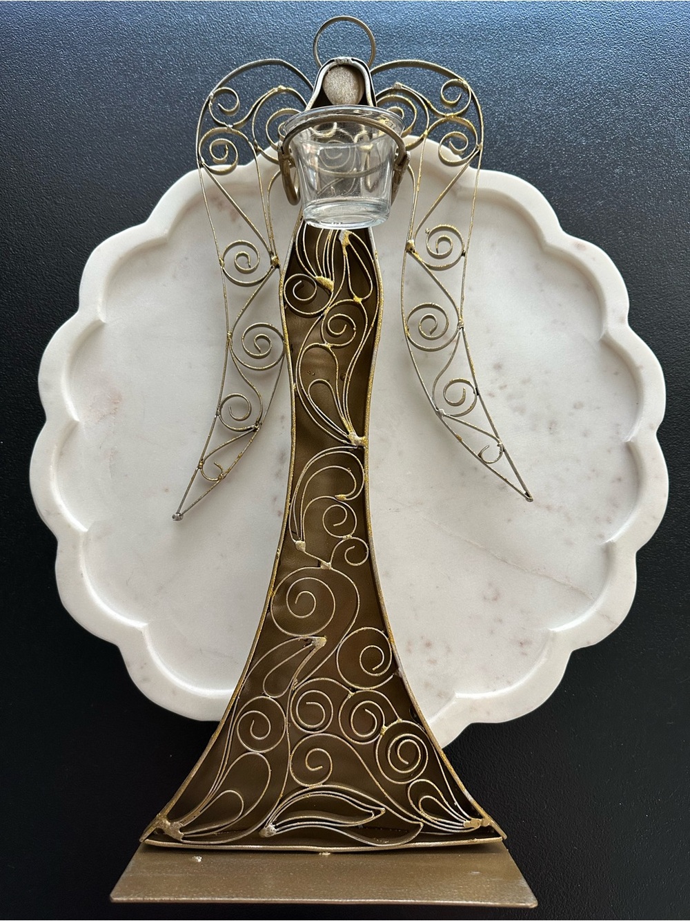 Pier 1 Imports Decorative Metal Angel Tea Light Candle holder Decor 19 inches